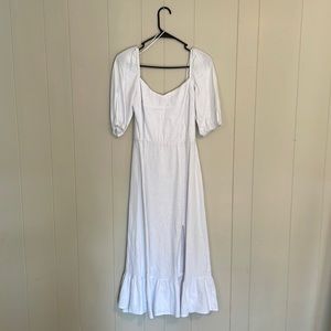 Mi Ami midi dress with slit - White - Size medium